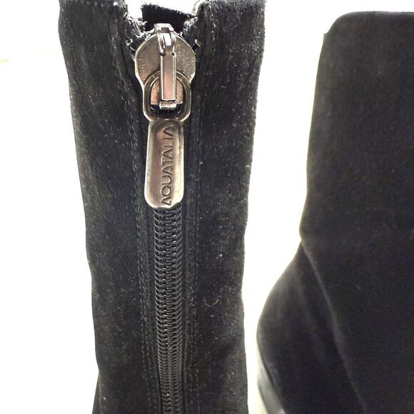 Aquatalia Marvin K Women’s 9.5 Black Boots Ankle Bootie Square Toe Suede Leather - Picture 7 of 13